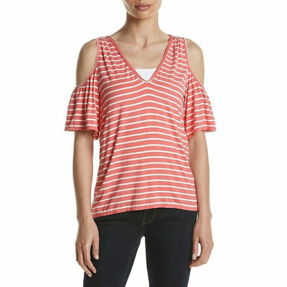 COPY - Max Studio Cold Shoulder Top Blouse